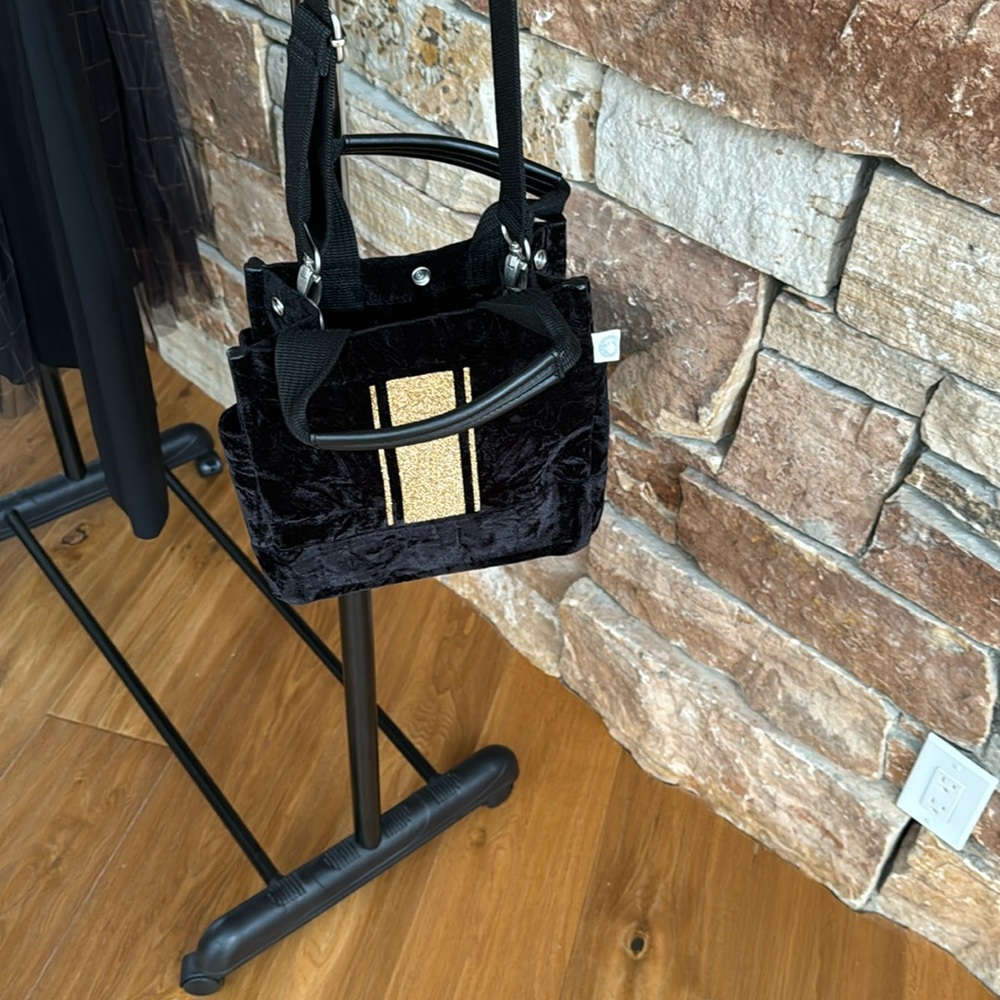 Black Velvet Shoulder Bag Tote